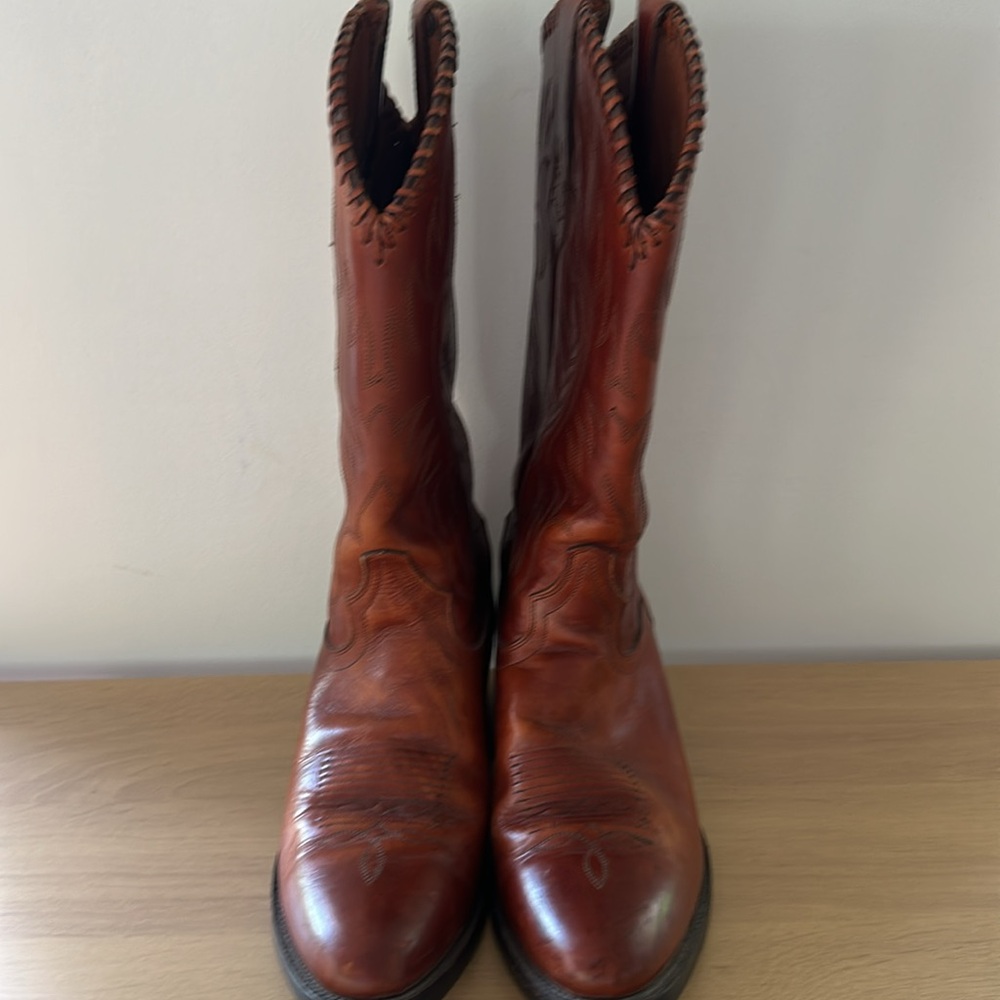Tony Lama Cognac Canyon Western Cowboy Boots VM2839 Size 8.5 D